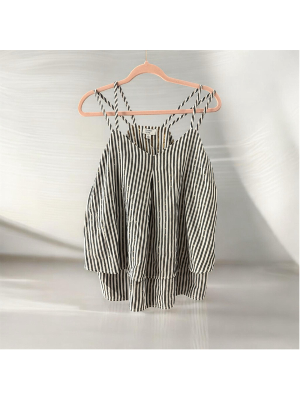 Women's Crown & Ivy Striped Tank Top Size S White Black
